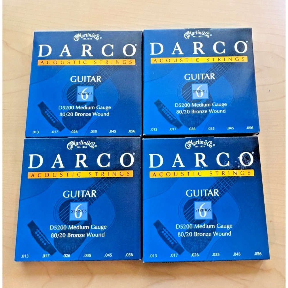 LOT OF 4 Martin Darco D5200 Acoustic Guitar Strings 2 Pack Medium 80/20 Bronze
